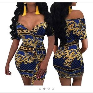 Off the shoulder Versace inspired